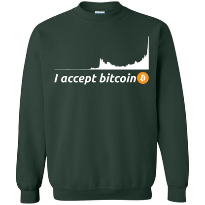 Cryptocurrency T-shirt I Accept Bitcoin Forest Green