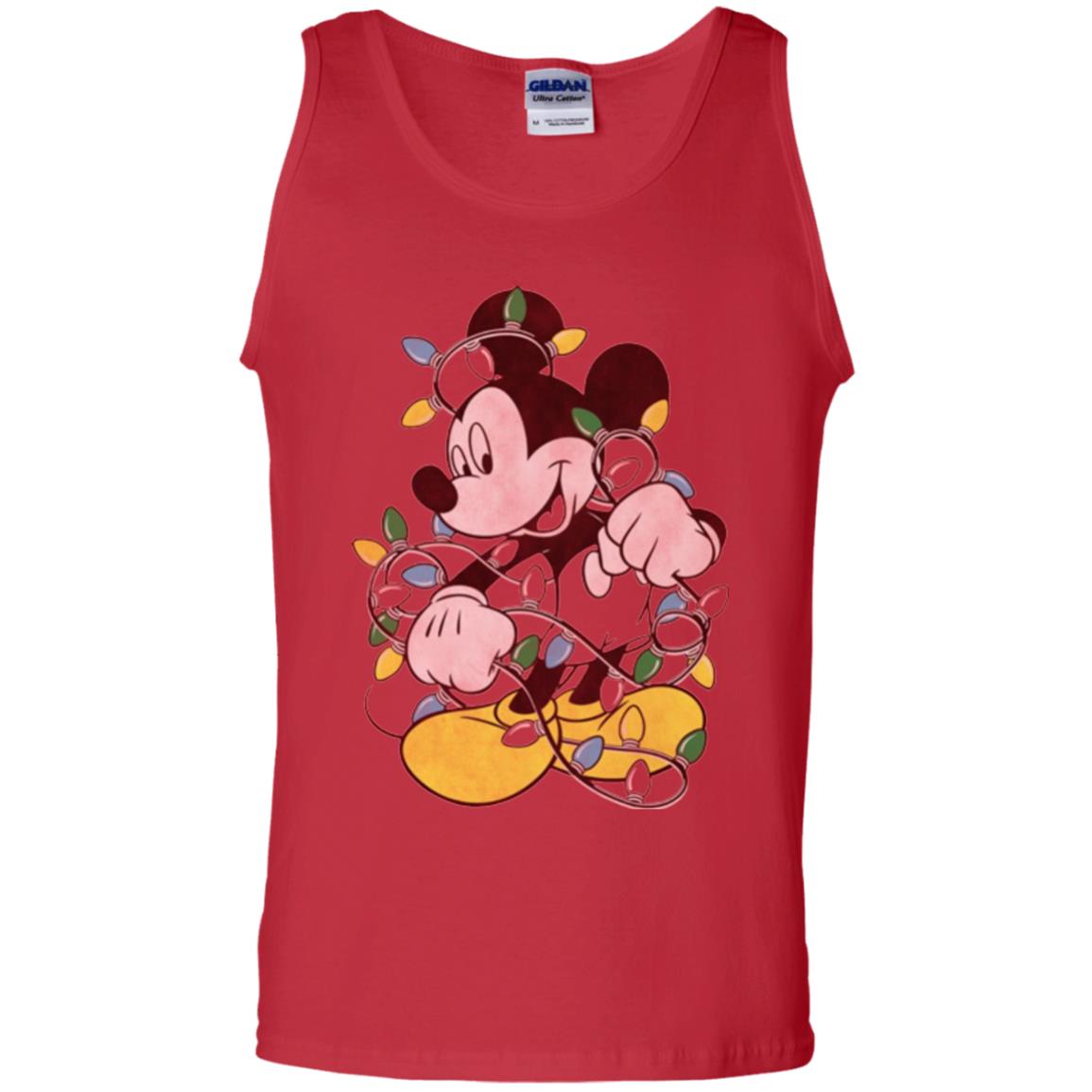 Christmas Lights T-shirt Disney Mickey Mouse Red