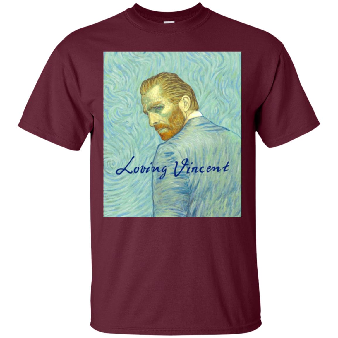 Movie Poster T-shirt Loving Vincent Maroon