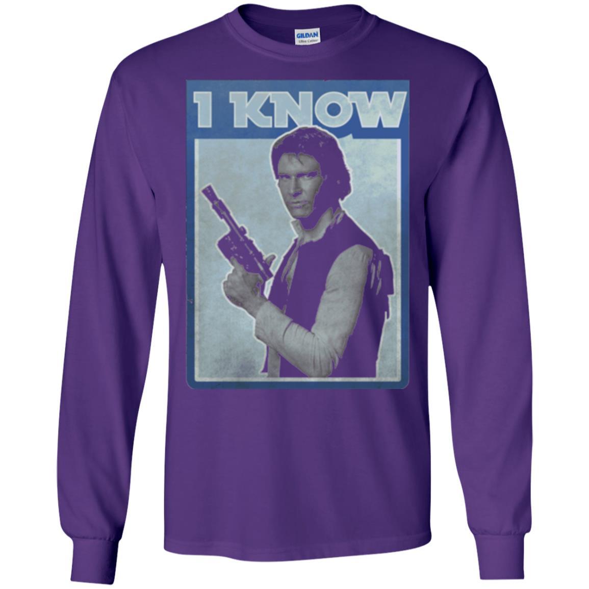 Film T-shirt Han Solo Iconic Unscripted I Know Graphic Purple
