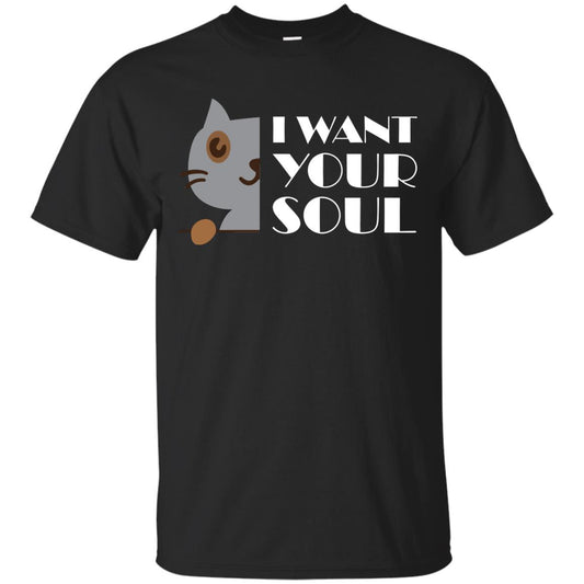 I Want Your Soul Cat Shirt Black