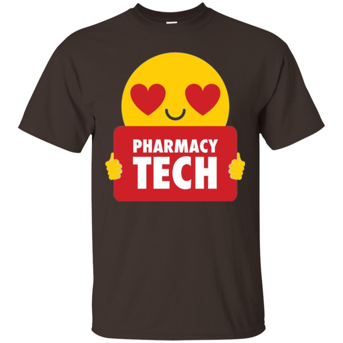 Pharmacy Tech T-shirt Heart Eye Emoji Dark Chocolate