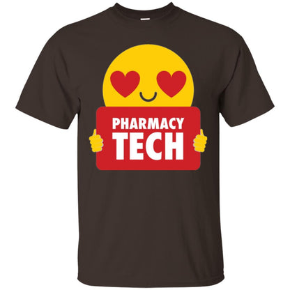 Pharmacy Tech T-shirt Heart Eye Emoji Dark Chocolate