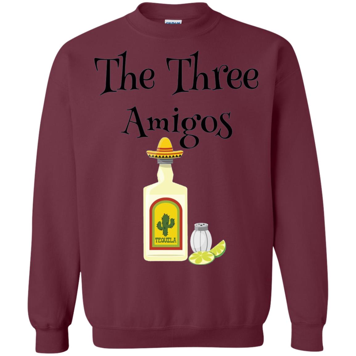 Cooking Lovers T-shirt The Three Amigos Tequila Salt Lime Maroon