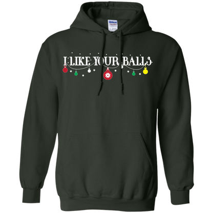 Christmas T-shirt I Like Your Balls Forest Green