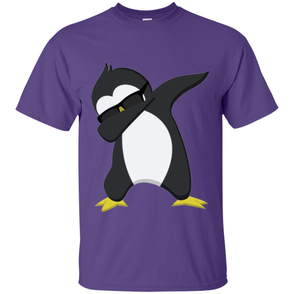 Chirstmas T-shirt Dabbing Penguin Purple