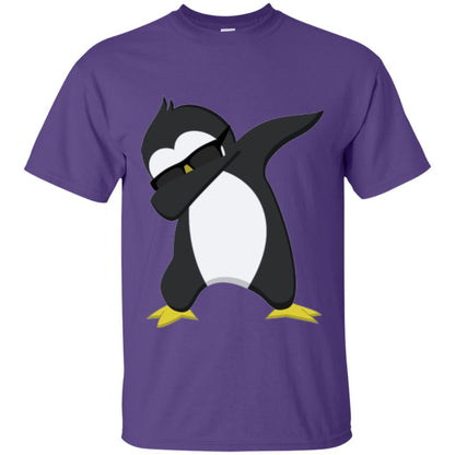 Chirstmas T-shirt Dabbing Penguin Purple