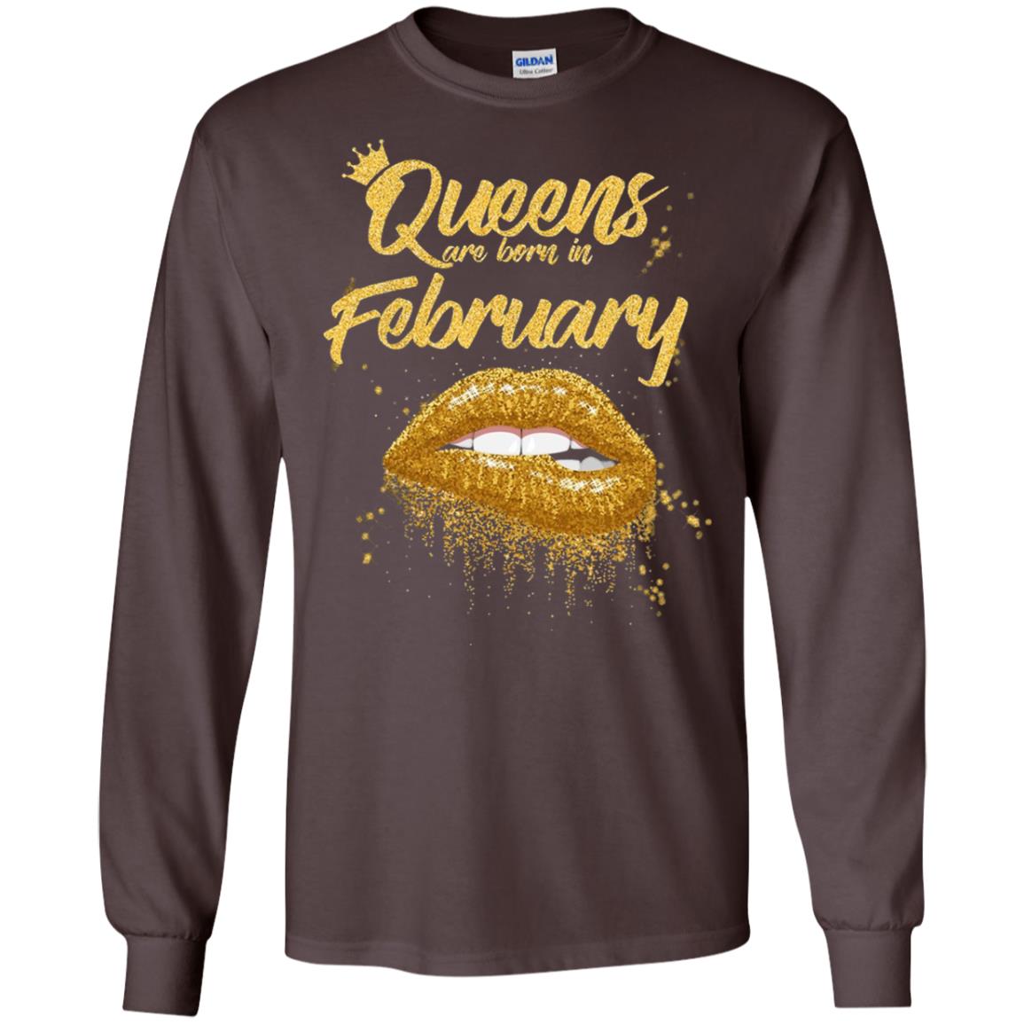 Black Women T-shirt Queens Are Born In February Birthday Dark Chocolate