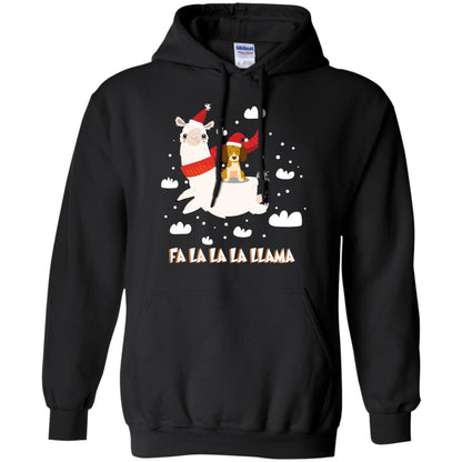 Fa La La La Llama With Beagle X-mas Gift Shirt Black