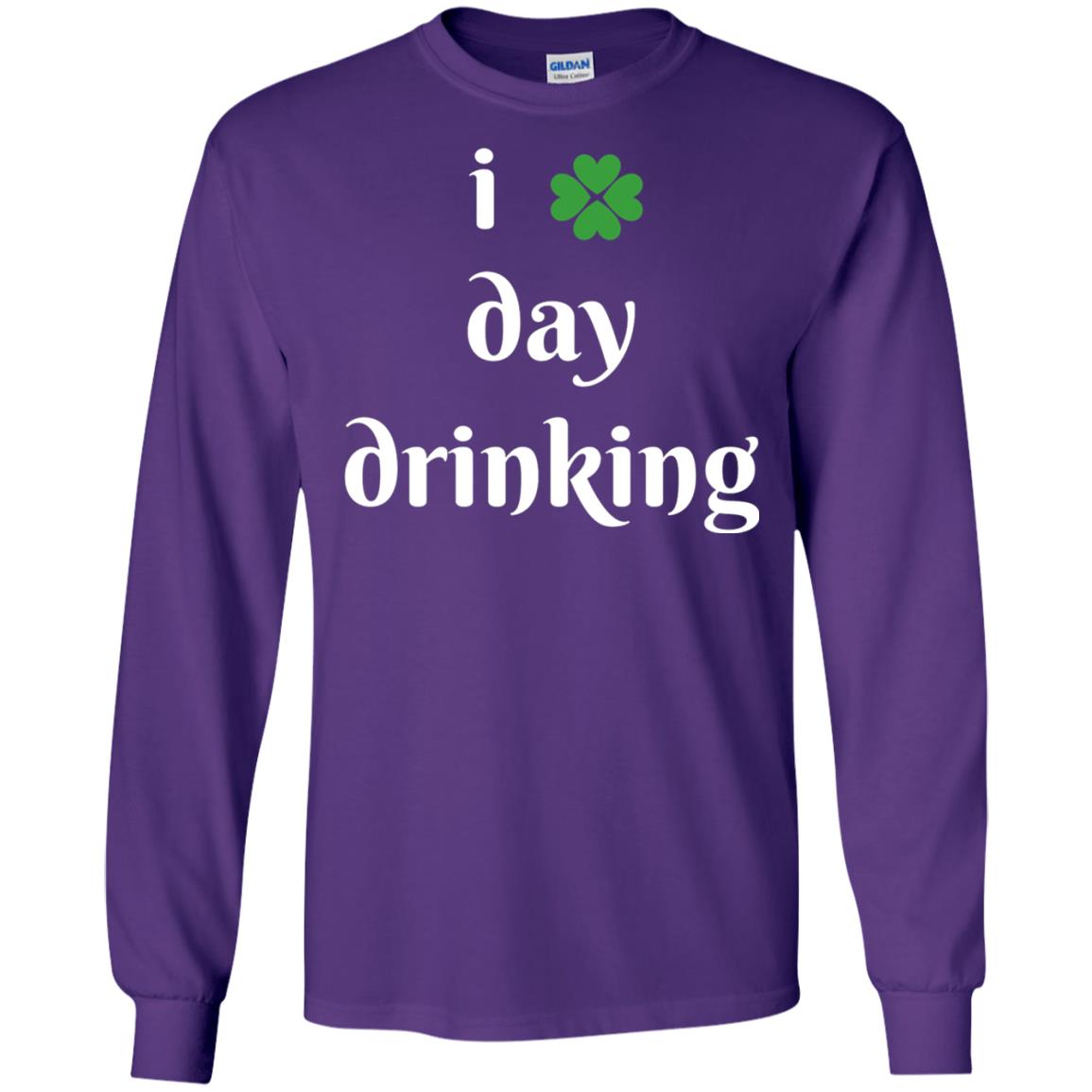 I Day Drinking Funny St Patricks Day T-shirt Purple