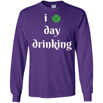 I Day Drinking Funny St Patricks Day T-shirt Purple