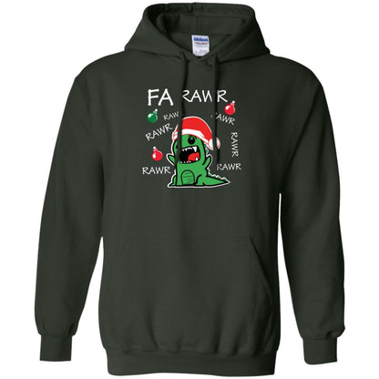 Christmas T-shirt Dinosaur Fa Rawr Forest Green