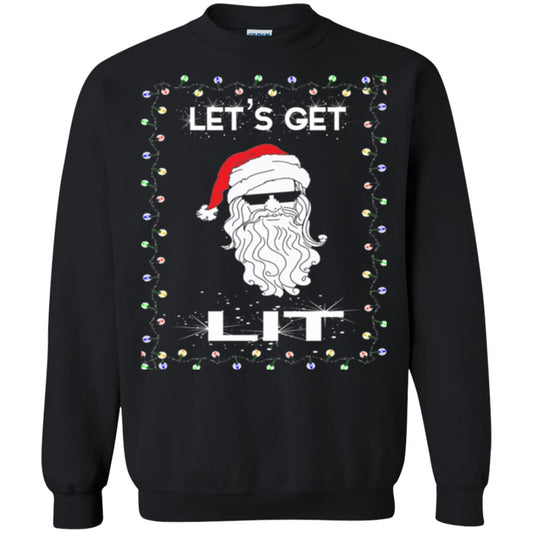 Christmas T-shirt Let_s Get Lit Black