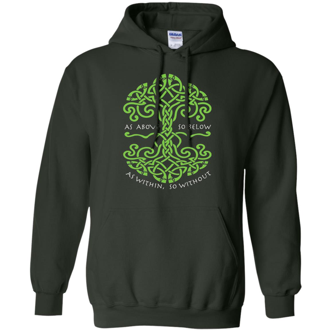 As Above So Below Wiccan Pagan Witche T-shirt Forest Green
