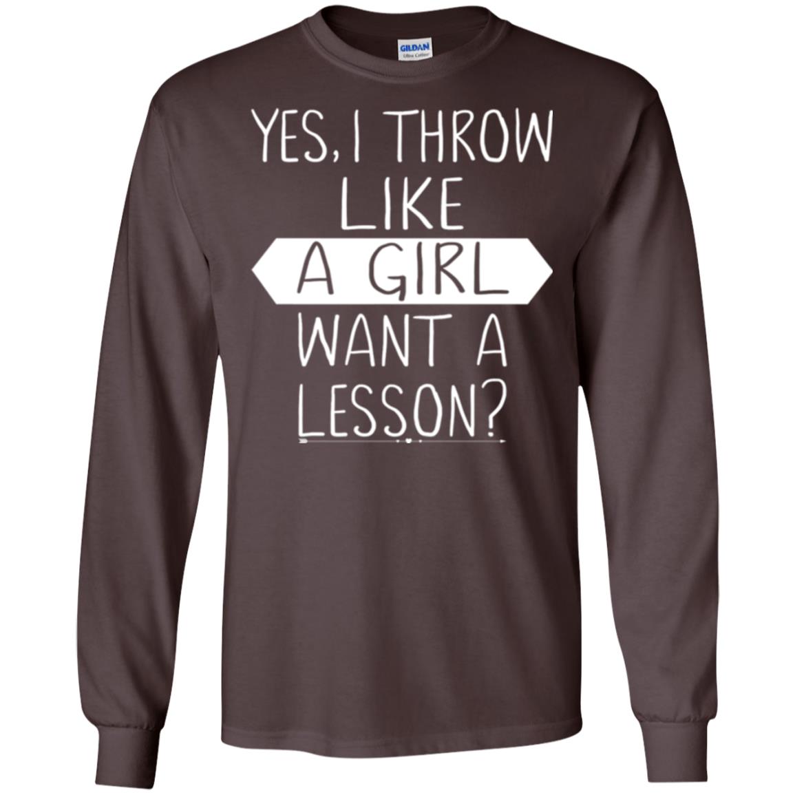 Softball T-shirt Yes I Throw Like A Girl Want A Lesson Dark Chocolate