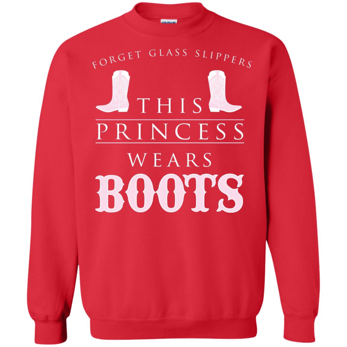 Forget Glass Slippers This Princess Wears Boots T-shirt Red