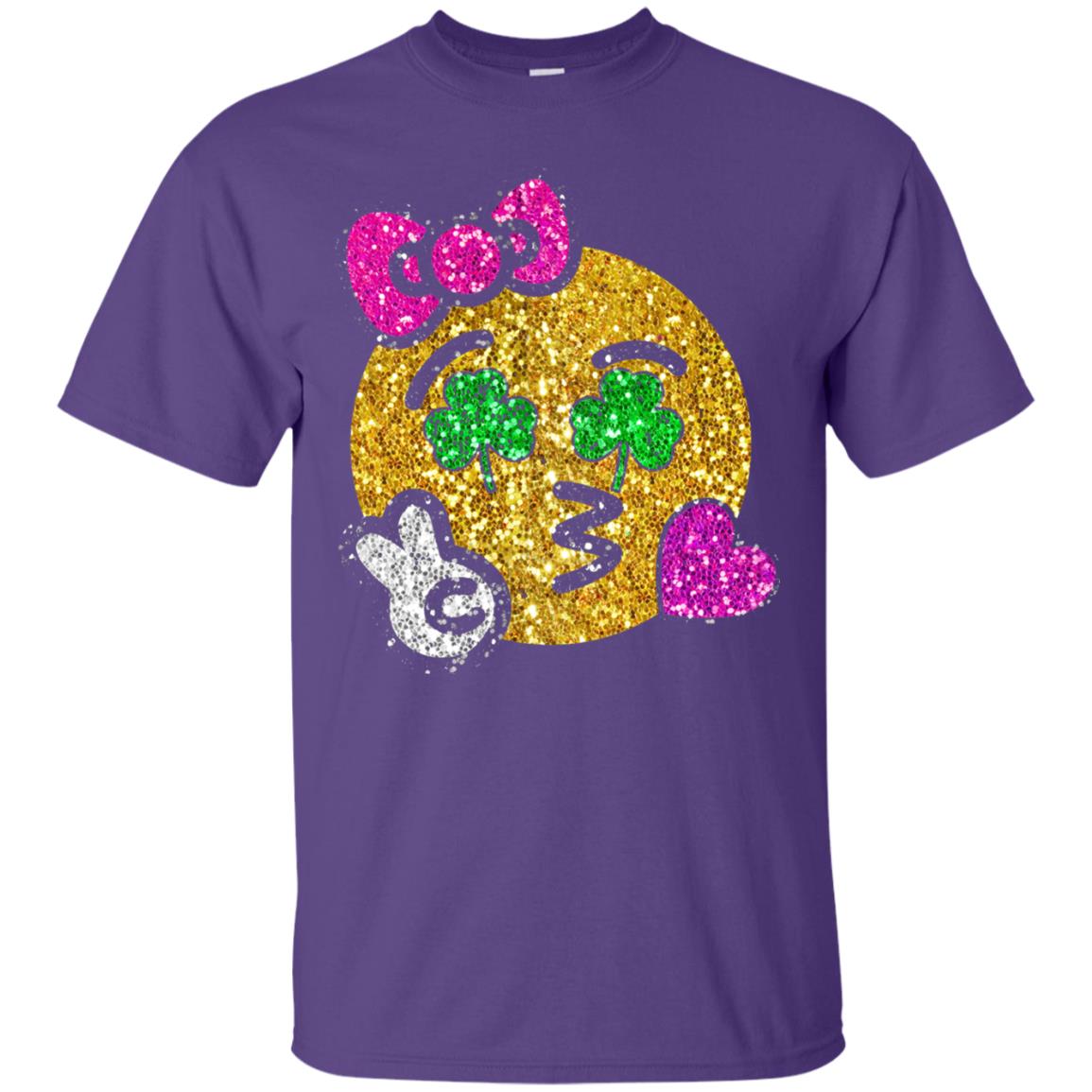 Emoji Kiss Heart Princess St. Patrick_s Day T-shirt Purple