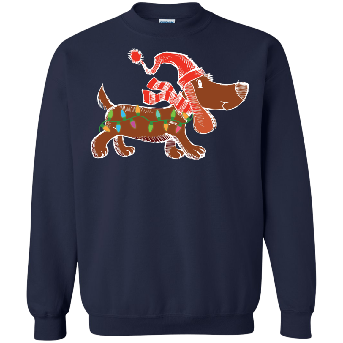 Dog Lover T-Shirt Christmas Lights Labrador Retriever Dog Lover Navy
