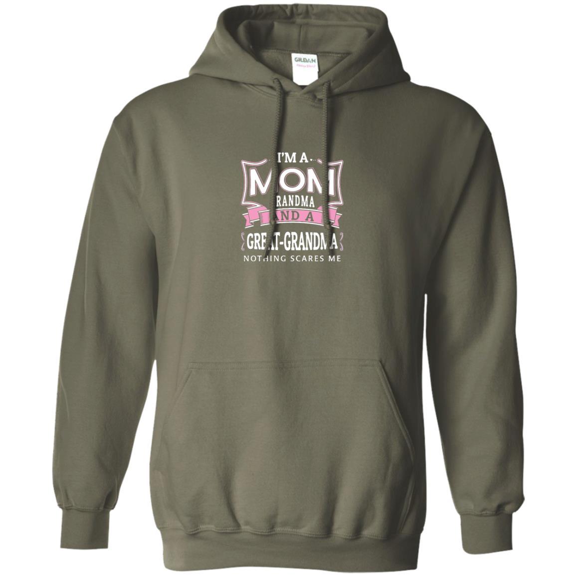 Nana T-shirt Nothing Scares Me I'm Mom Grandma Military Green