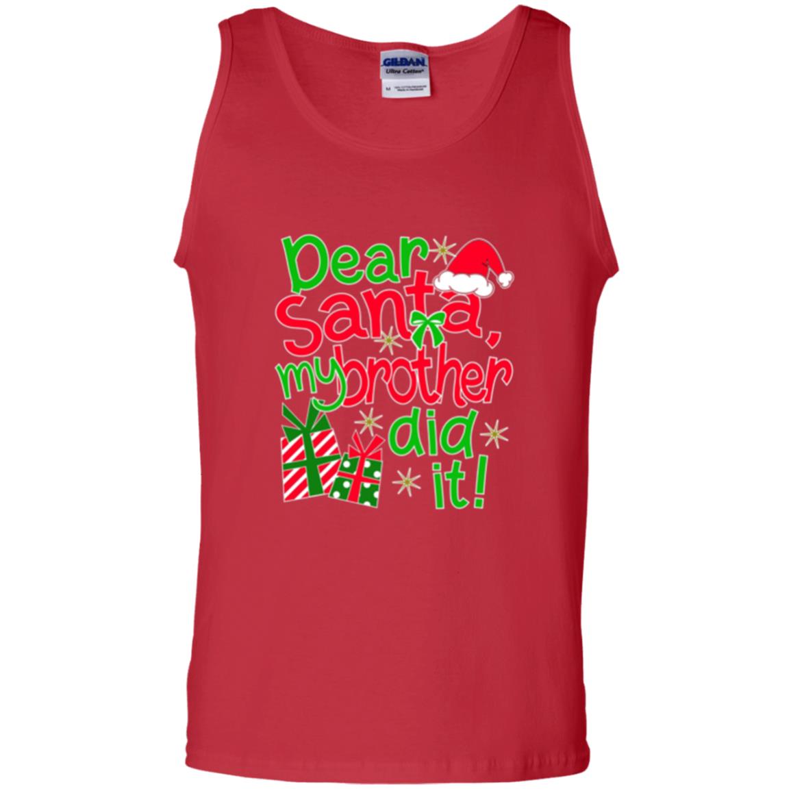 Christmas T-shirt Dear Santa My Brother Did It Red