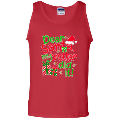 Christmas T-shirt Dear Santa My Brother Did It Red