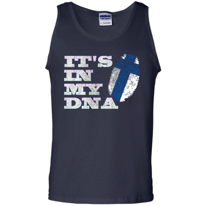 It's In My Dna Finnish Finland Flag Shirt Navy