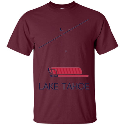 Ski Chair Lift T-shirt Lake Tahoe California Maroon