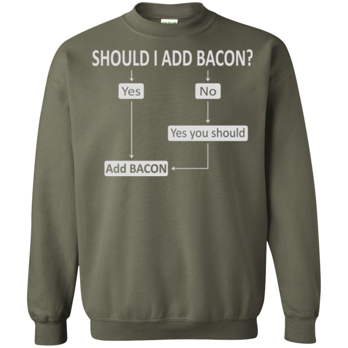 Bacon Lovers T-shirt Shoud I Add Bacon Military Green