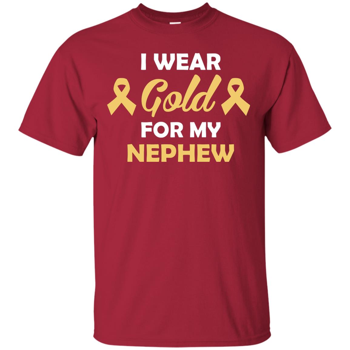 I Wear Gold For My Nephew Childhood Cancer Awareness Shirt Cardinal