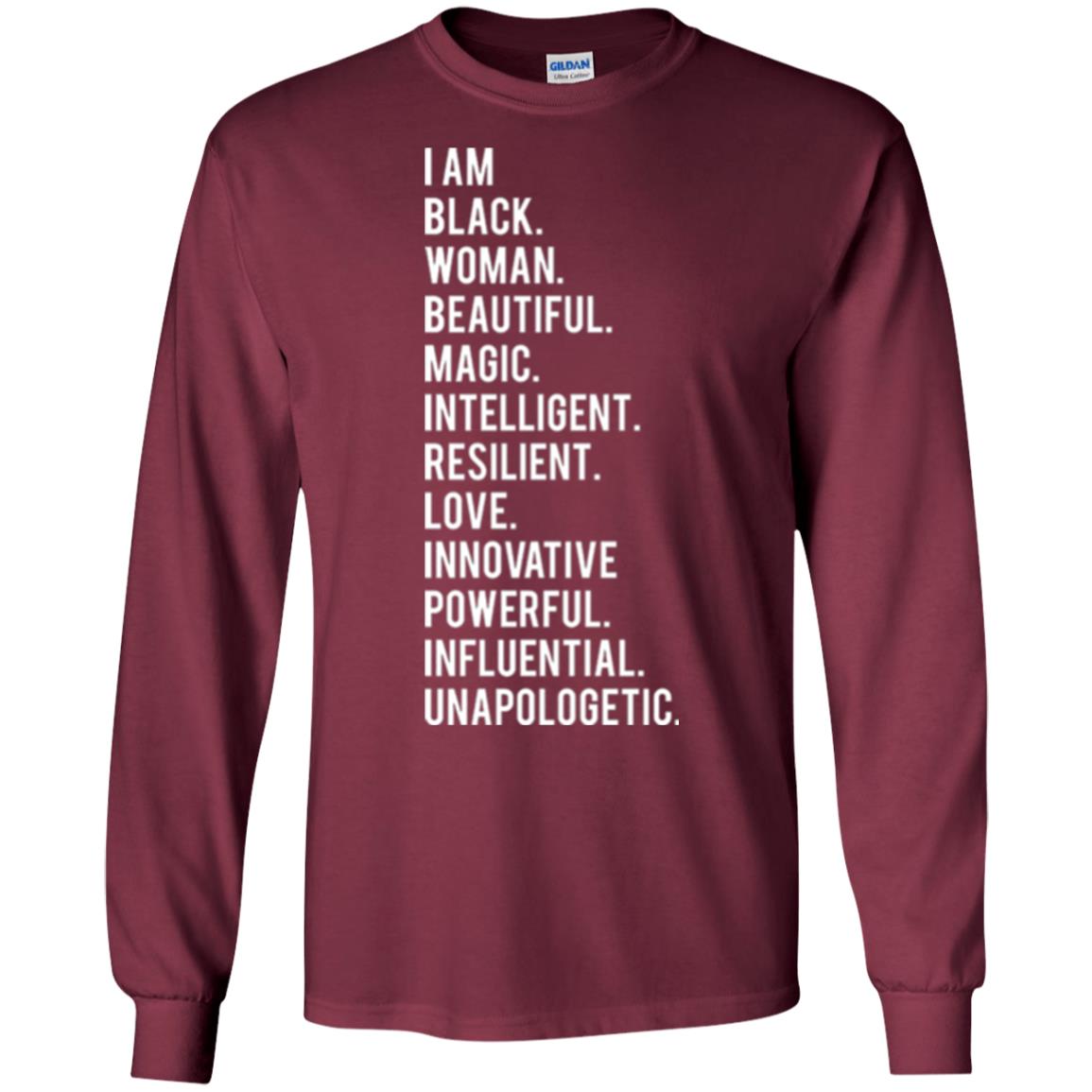 I Am Black Woman Black History Month 2018 T-shirt Maroon