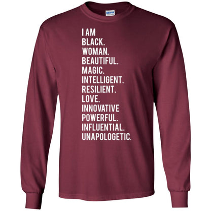 I Am Black Woman Black History Month 2018 T-shirt Maroon