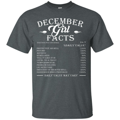 December Girl Facts T-shirt Dark Heather