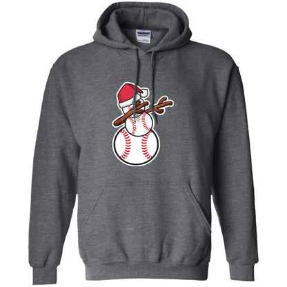 Christmas T-shirt Dabbing Snowman Baseball Dark Heather