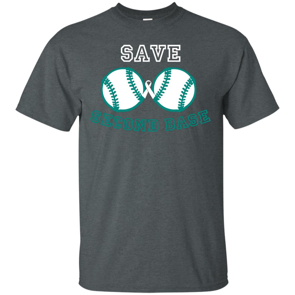 Save Second Base Breast Cancer T-shirt Dark Heather