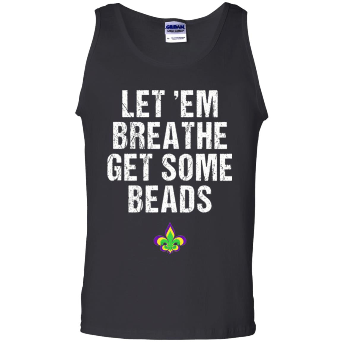 Mardi Gras T-shirt Let_em Breathe Get Some Beads Black