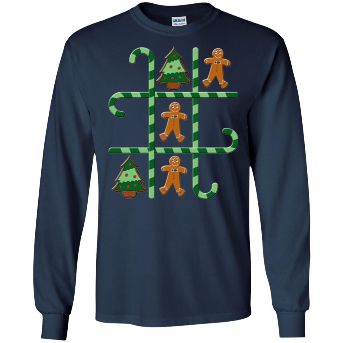 Christmas T-shirt Tic Tac Toe Board Game Navy