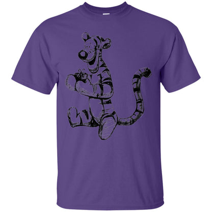 Movie T-shirt Tigger Sketch Purple