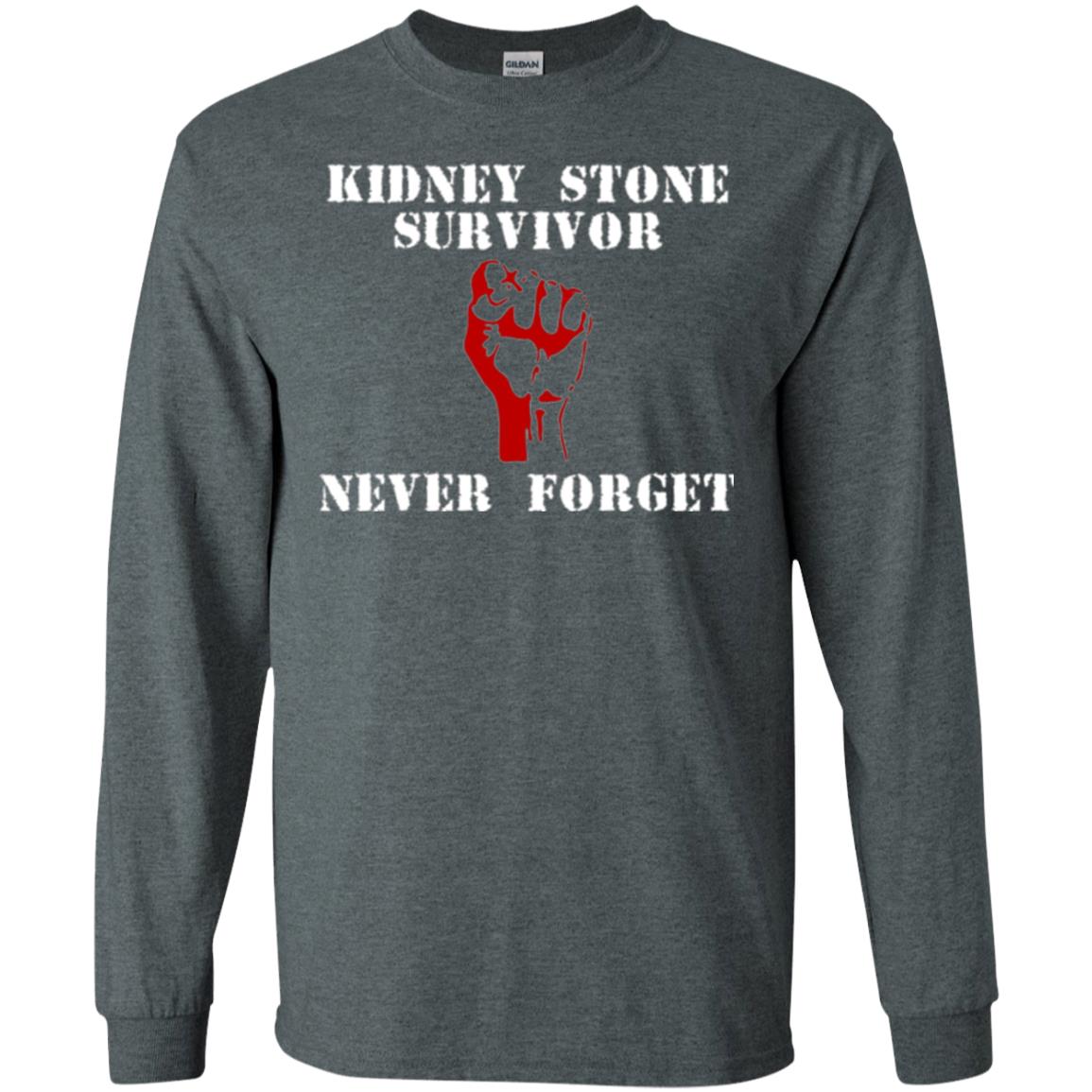 Kidney Stone Survivor Never Forget T-shirt Dark Heather