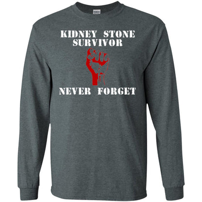 Kidney Stone Survivor Never Forget T-shirt Dark Heather