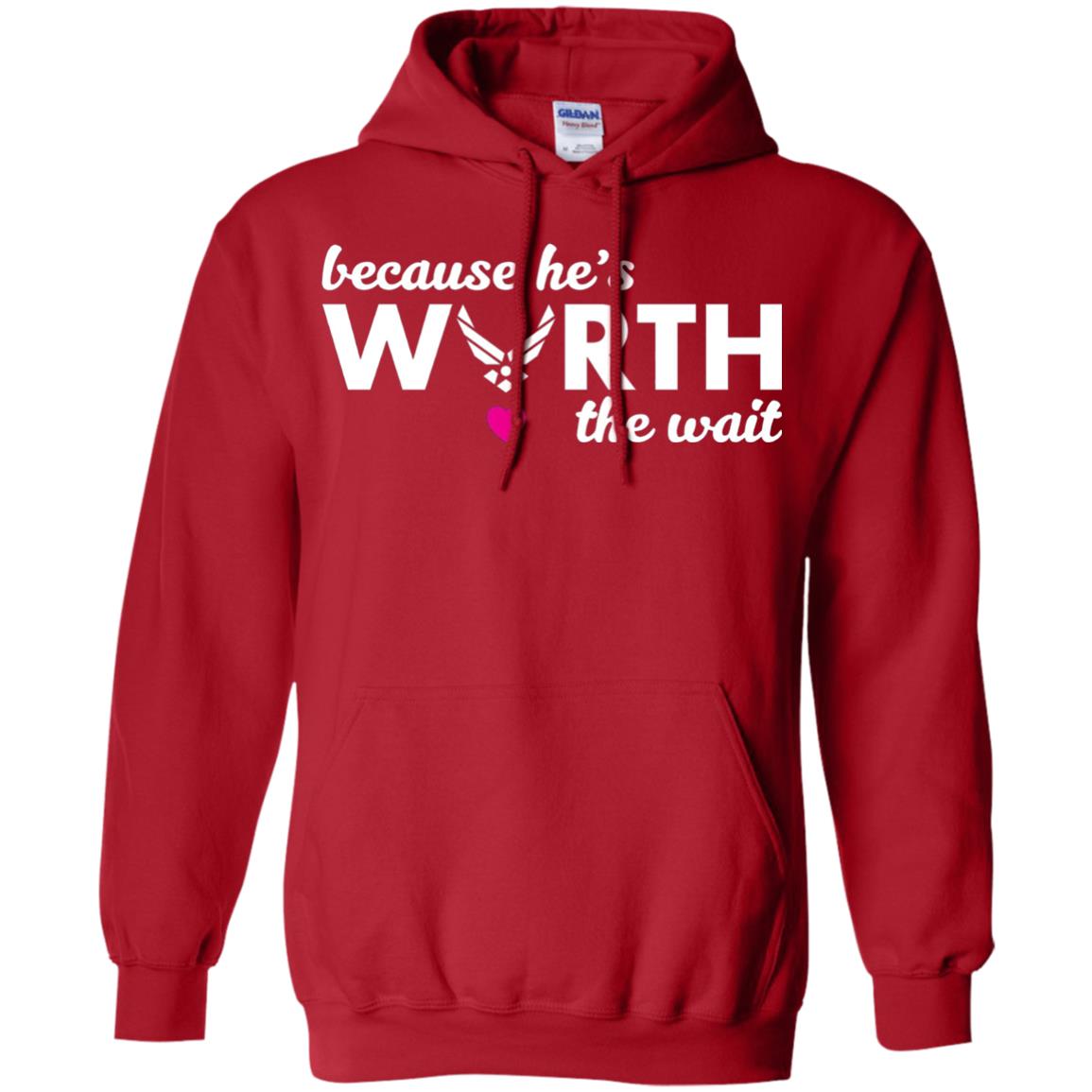 Because He Is Worth The Wait Military Wife Girlfriend T-shirt Red
