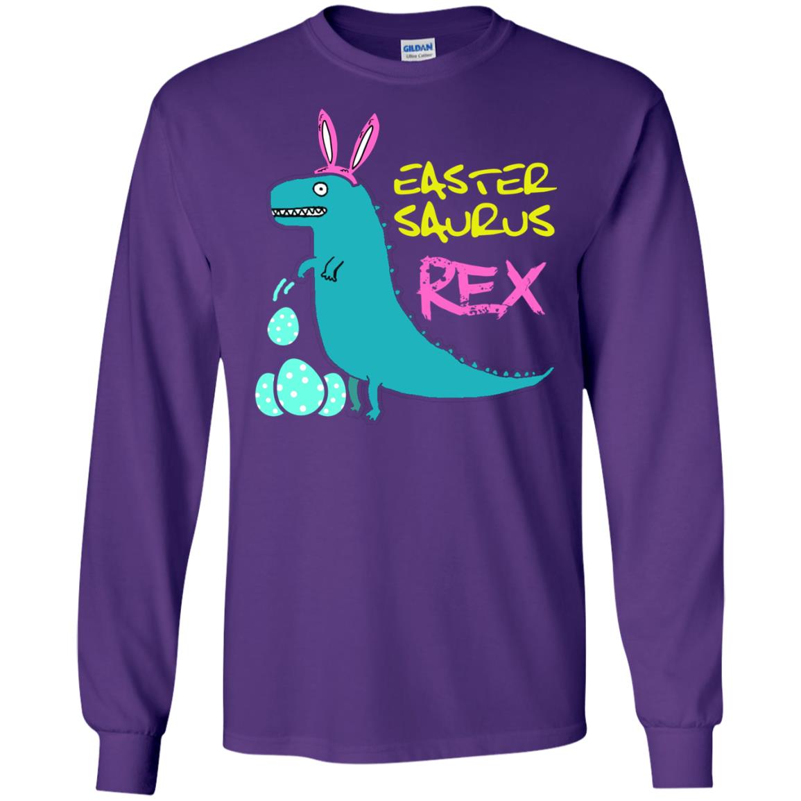Easter Saurus Trex Bunny Dinosaur T-shirt Purple