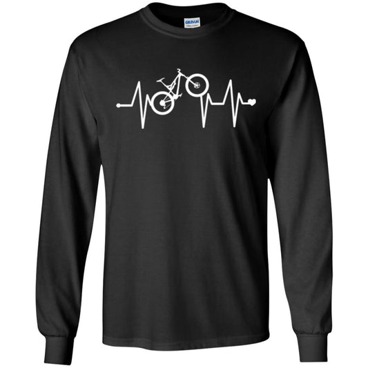 Mtb T-shirt Mountain Bike Heartbeat T-shirt Black