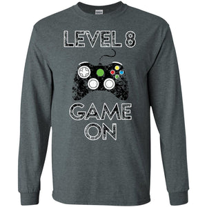 Kids Level 8 Game On 8th Birthday Gift T-shirt