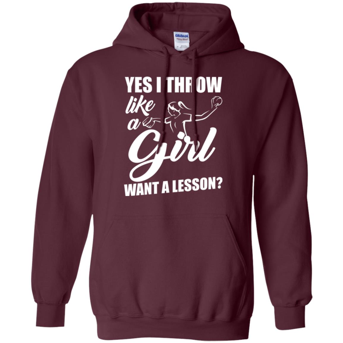 Softball T-shirt Yes I Throw Like A Girl Want A Lesson Maroon