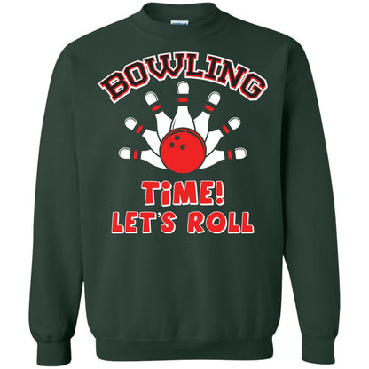 Bowling Lover T-shirt Time Let’s Roll Forest Green