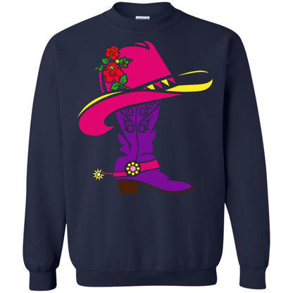 Cowgirl Boots With Hat T-shirt Navy