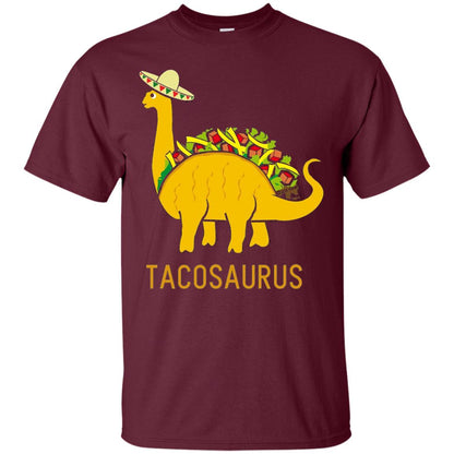 Tacosaurus Cinco De Mayo Funny Taco Dinosaur Shirt Maroon