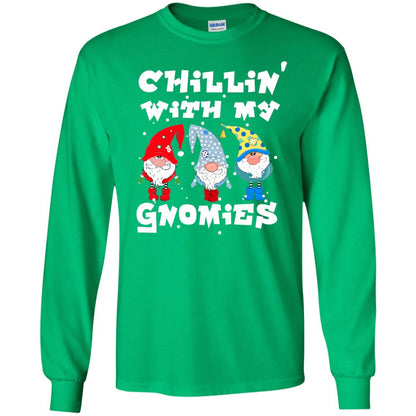 Chillin' With My Gnomies X-mas Gift Shirt For Mens Womens Kids Irish Green