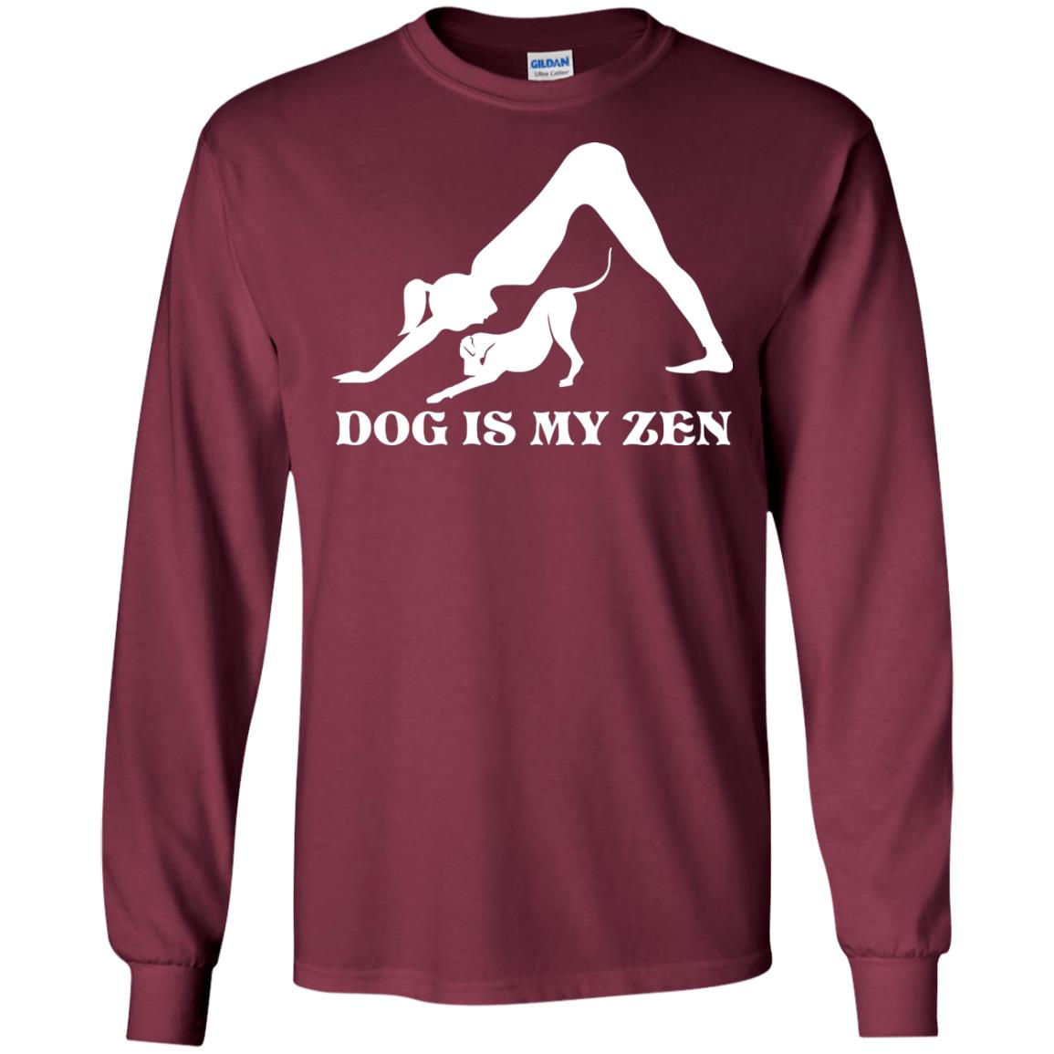 Yoga Dog T-shirt Dog Is My Zen Maroon