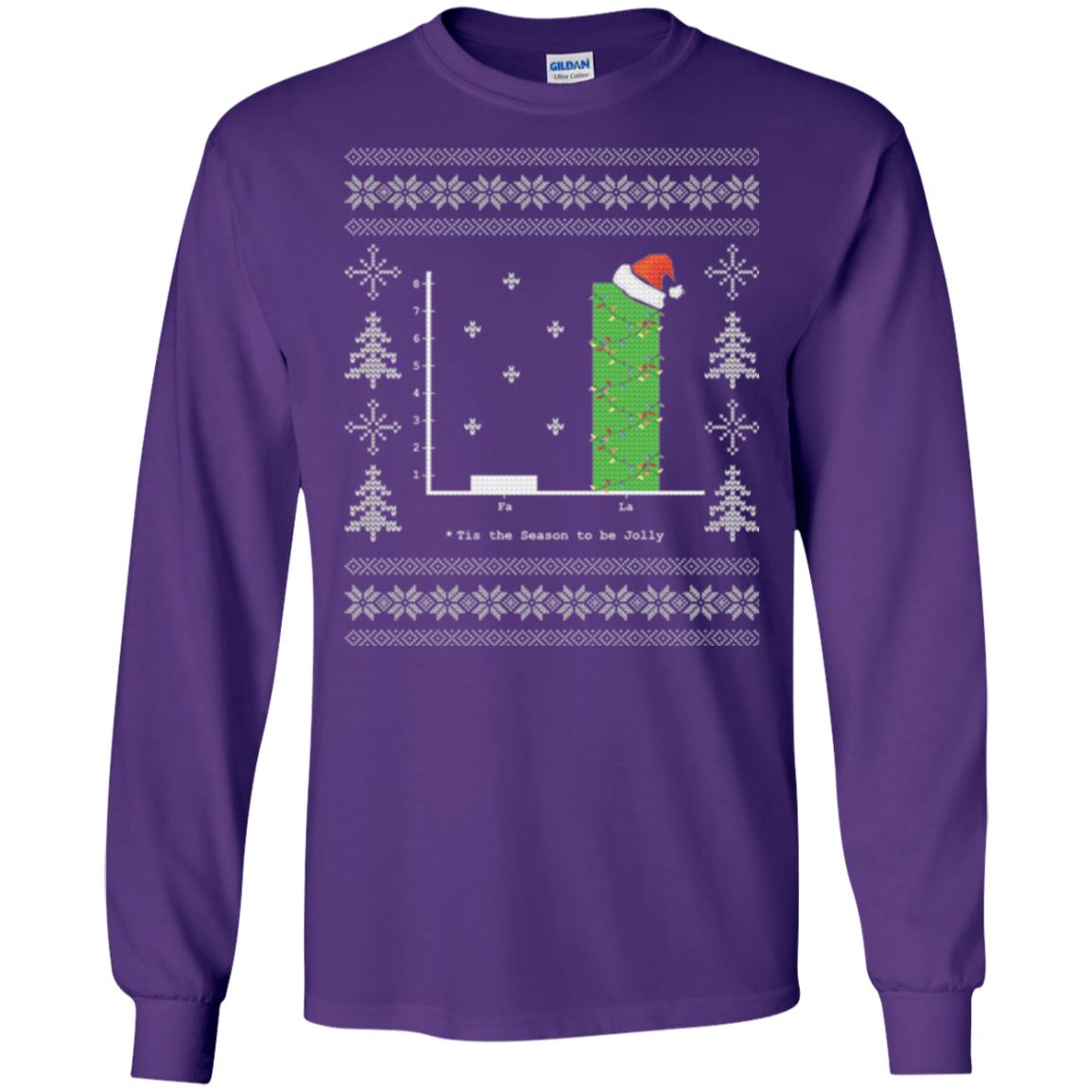 Christmas T-shirt Carol Bar Graph Purple